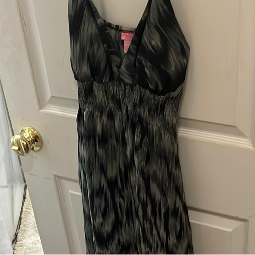 Black and Gray Sleeveless Halter Maxi Sundress